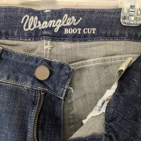Wrangler Boot Cut Jeans Juniors 7 30x32" Dark Wash Stretch Denim Western Casual - Picture 3 of 10